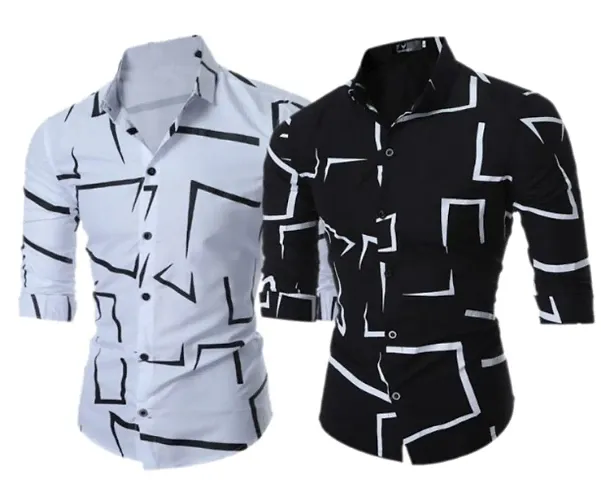 Stylish Printed Long Sleeves Cotton Shirts