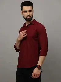 Stylish Maroon Solid Long Sleeves Shirt For Men-thumb1