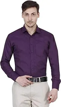 Stylish Purple Solid Long Sleeves Shirt For Men-thumb1