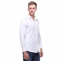 White Cotton Solid Casual Shirts For Men-thumb4