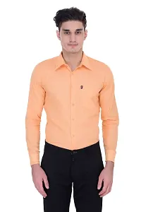 Stylish Beige Solid Long Sleeves Shirt For Men-thumb2