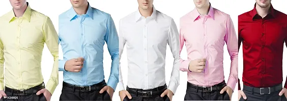 Comb Of 5Men's Multicoloured Cotton Casual Shirts