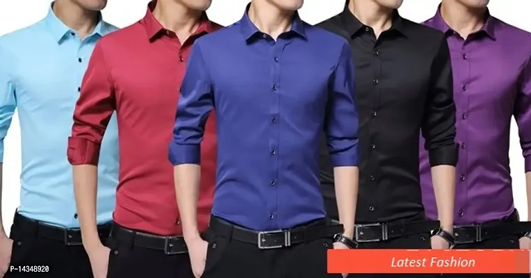 Combo of 5  Multicoloured Cotton Casual Shirts-thumb0