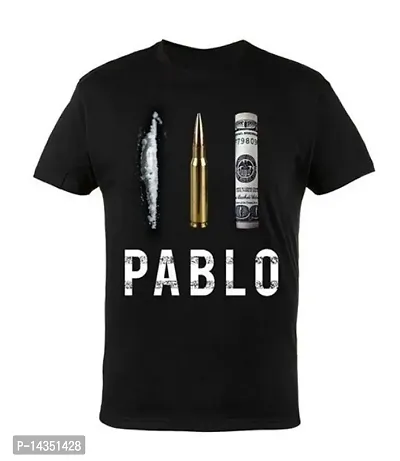 Black Pablo Printed Casual T-shirt-thumb0