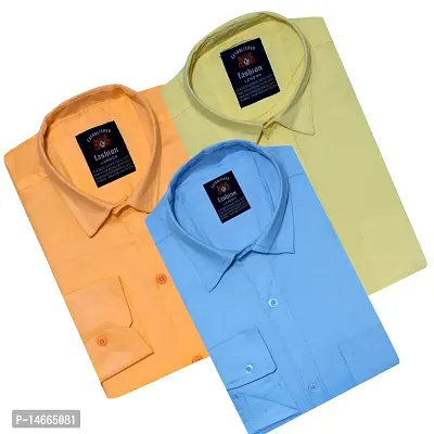 Trendy Cotton Casual Shirts For Men Pack of 3-thumb0