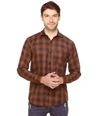 Stylish Multicoloured Checked Long Sleeves Shirt For Men-thumb1