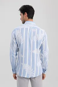 Blue Polycotton Printed Casual Shirts For Men-thumb1