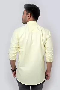 Yellow Cotton Solid Casual Shirts For Men-thumb1