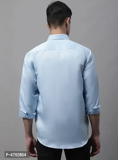 Blue Cotton Solid Casual Shirts For Men-thumb2