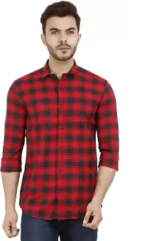 Men's Multicoloured Cotton Checked Long Sleeves Regular Fit Casual Shirt-thumb2