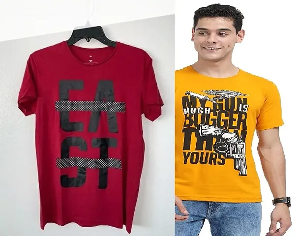 Polycotton Casual T-Shirt For Men Pack Of 2