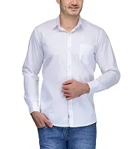 Fashion Plain Shirt For Men (White)-thumb3
