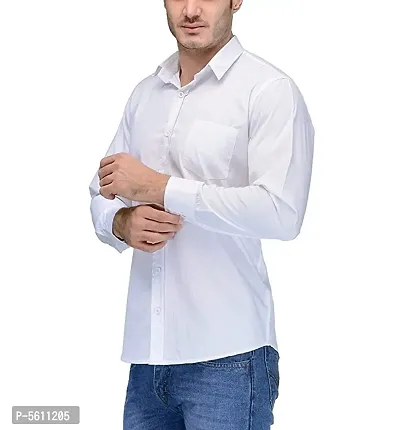 Fashion Plain Shirt For Men (White)-thumb5