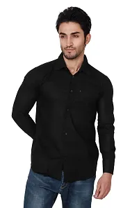 Buy 1 Get 1 Free Men's Multicoloured Cotton Solid Long Sleeves Regular Fit Formal Shirt-thumb2