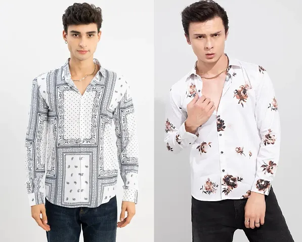 Pack of 2- Printed Casual Shirts for Men