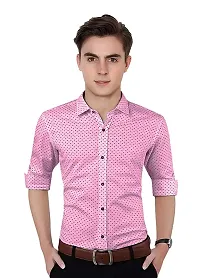 Men's Multicoloured Cotton Printed Long Sleeves Regular Fit Casual Shirt-thumb1