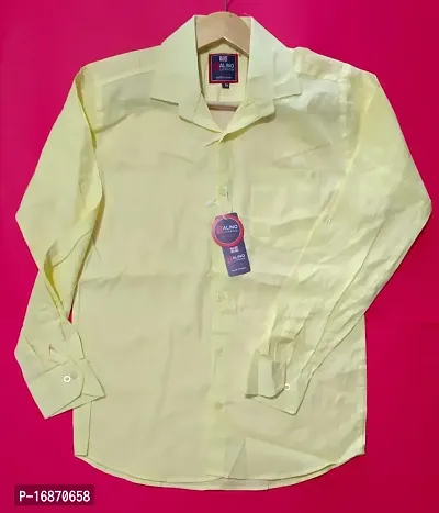 Yellow Cotton Solid Casual Shirts For Men-thumb5