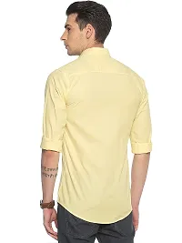 Yellow Cotton Solid Casual Shirts For Men-thumb1
