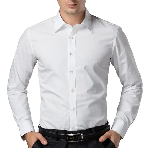 ZAKOD Men's Cotton Stylish Solid Full Sleeve Button Down Plain Regular Fit Office,Formal,Casual Wear Shirt (Multicolour)