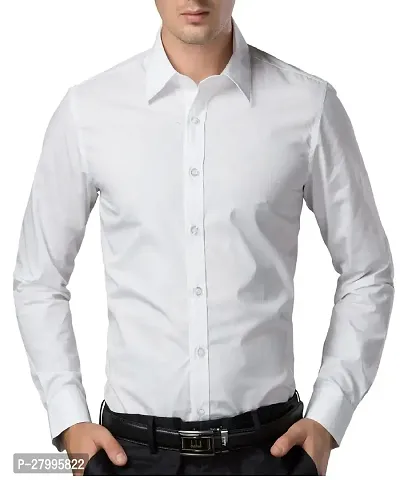 Stylish Cotton Solid Formal Shirt For Men-thumb0