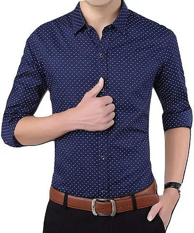 ZAKOD Polka Print Dotted Cotton Shirts for Men for Formal Wear,100% Cotton Shirts,Available Sizes M=38,L=40,XL=42