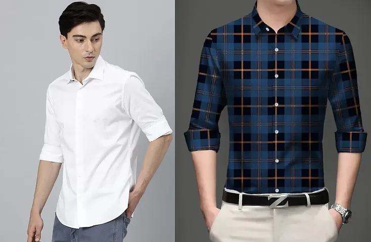 Classic Casual Shirt for Men-Pack of 2