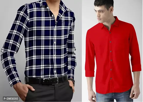 Classic Cotton Casual Shirt for Men-Pack of 2-thumb0