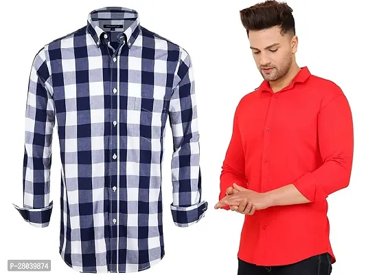 Classic Cotton Casual Shirt for Men-Pack of 2