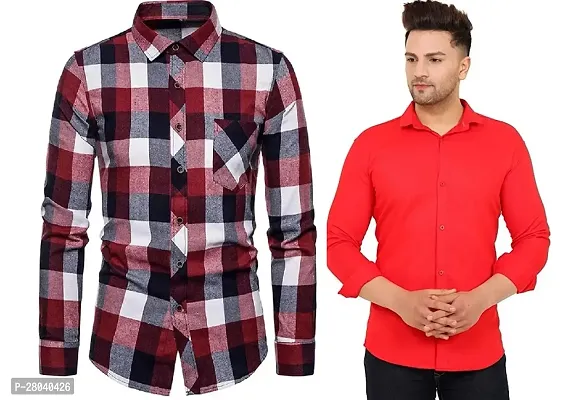 Classic Cotton Casual Shirt for Men-Pack of 2