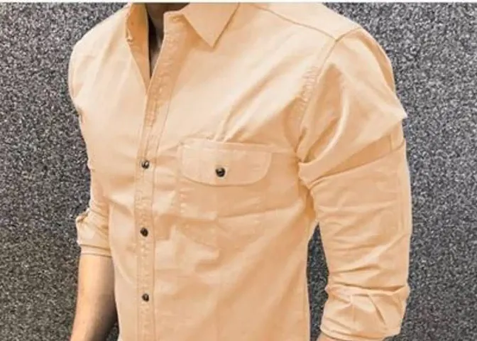 Mens Regular Fit Cotton Solid Casual Shirts