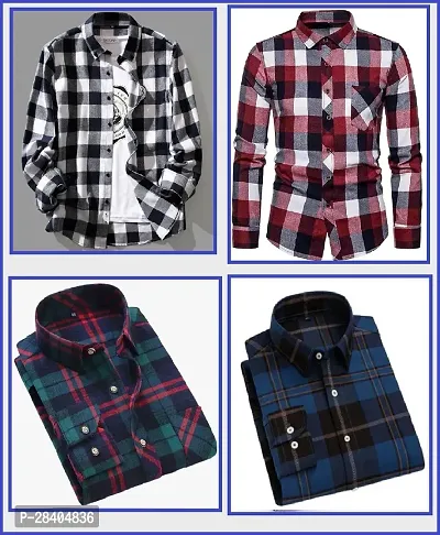 Stylish Cotton Long Sleeve Shirt For Men Pack of 4