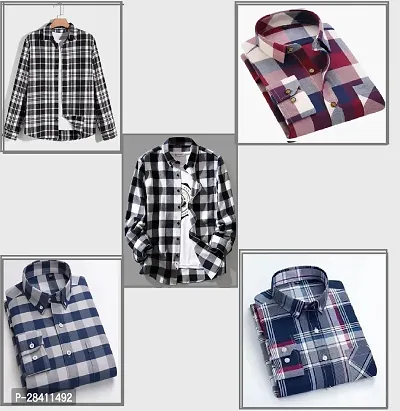 Stylish Cotton Long Sleeve Shirt For Men Pack of 5