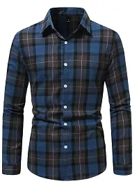 Stylish Multicoloured Checked Long Sleeves Shirt For Men-thumb3