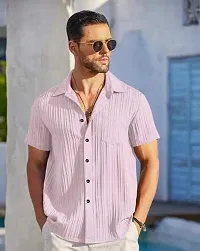 Stylish Blended Popcorn Half Sleeve Shirt for Men-thumb3