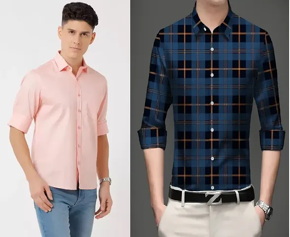 Classic Casual Shirt for Men-Pack of 2