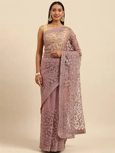 Alluring Net Saree with Blouse piece 