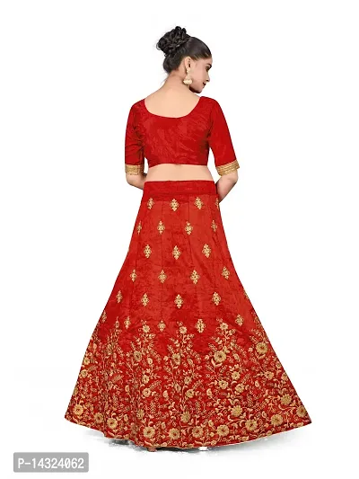Trendy Women Semi-Stiched Heavy Zari Embroidery,Daimond And Fancy Border With Embroidered Dupatta And Blouse Silk Lehenga Choli-thumb3