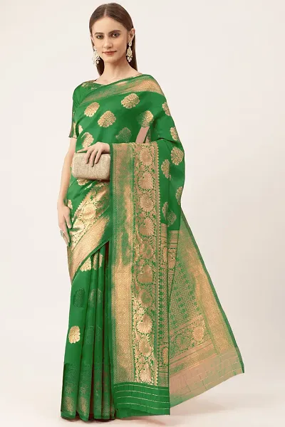 Must Have Art Silk Saree with Blouse piece 