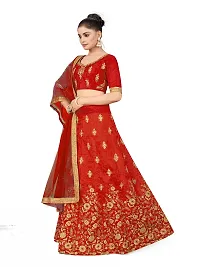Trendy Women Semi-Stiched Heavy Zari Embroidery,Daimond And Fancy Border With Embroidered Dupatta And Blouse Silk Lehenga Choli-thumb1