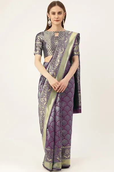 Best Selling Art Silk Saree with Blouse piece 