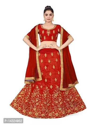 Trendy Women Semi-Stiched Heavy Zari Embroidery,Daimond And Fancy Border With Embroidered Dupatta And Blouse Silk Lehenga Choli-thumb5