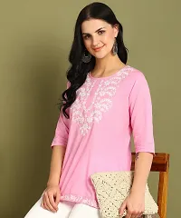 Stylish Pink Cotton Kurta For Women-thumb1