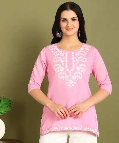 Stylish Cotton Embroidered Short Kurti