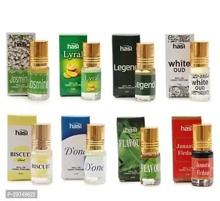 Hasi Combo 8 Fragrance Roll on Perfume Long Lasting Fragrance 3ml