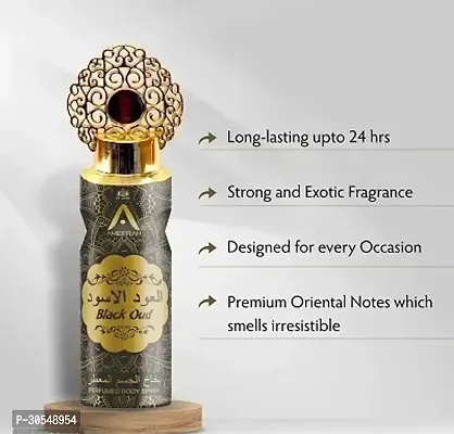 Ameerah Balck Oud Perfume Deodorant Body Spray for Men and  Women (200 Ml)-thumb4