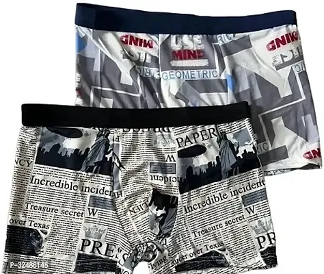 Stylish Nylon Printed Trunks for Men, Pack of 2-thumb0