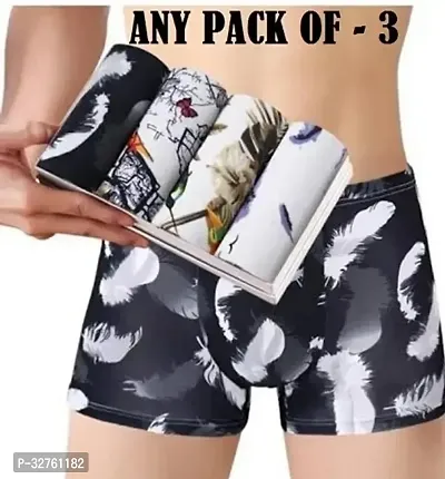 Trendy Nylon Multicoloured Printed Trunk For Men Pack Of 3 Assorted-thumb0