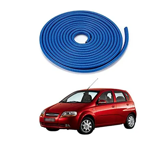 PRIKNIK Car U Shape Edge Trim Rubber Strip Seal Protector Car Door Edge Guards (16 ft/5 m, Blue) Compatible with C-hevrolet A-veo U-V-A