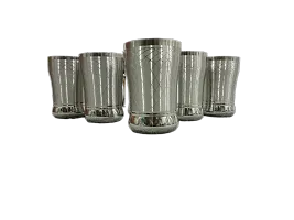 Stainless Steel  Premium Deluxe Multipurpose Juice/Water Glass Set of 6 Pcs with Mirror Finish, BPA Free, Diameter 7cm - 300 ML-thumb2