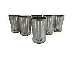 Stainless Steel  Premium Deluxe Multipurpose Juice/Water Glass Set of 6 Pcs with Mirror Finish, BPA Free, Diameter 7cm - 300 ML-thumb1